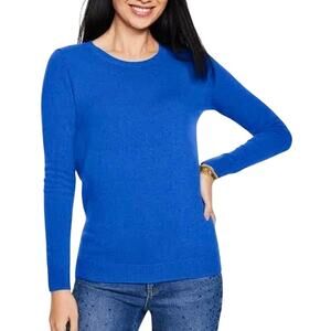 Talbots 100% Cashmere Pullover Sweater Blue MSRP $199 1X